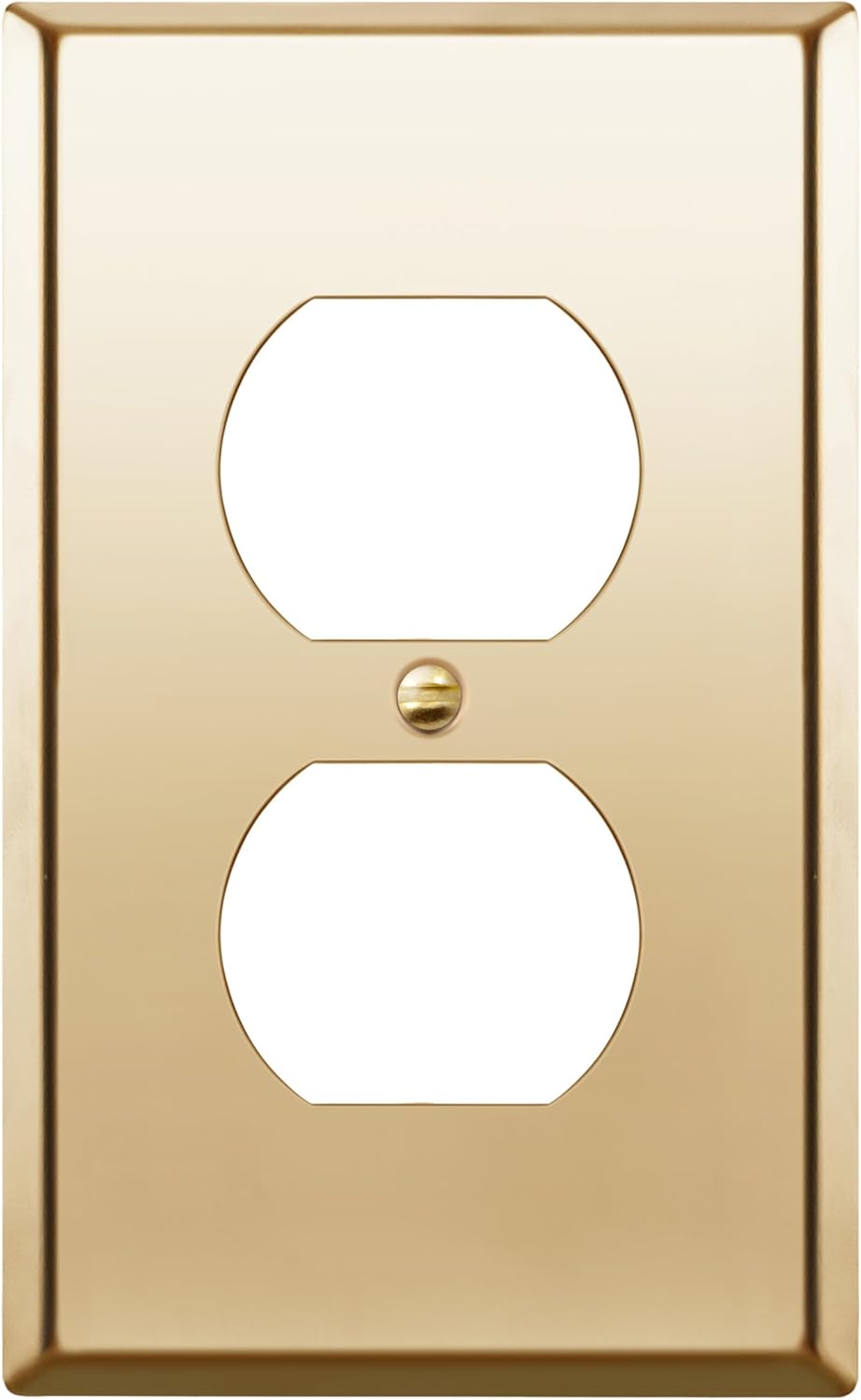 ENERLITES Duplex Receptacle Outlet Metal Wall Plate, Stainless Steel Outlet Cover, Corrosion Resistant, Size 1-Gang 4.50" x 2.76", 7721-PB, Stainless Steel 201, Polished Brass, Gold