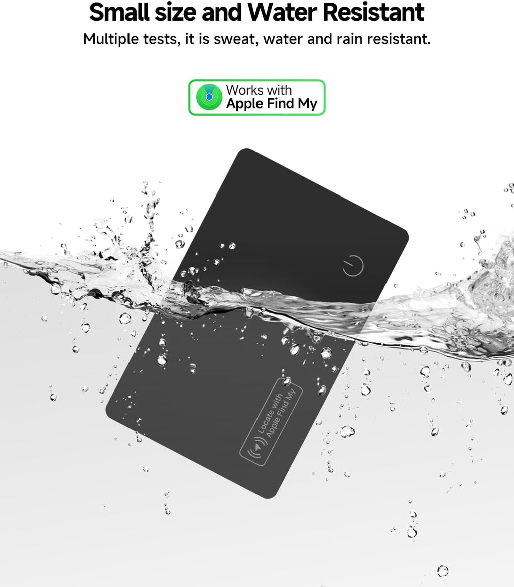JTD 4 Pack Smart Card Wallet Tracker - Apple Find My Compatible (iOS Only), 0.07in Ultra-Thin IP68 Waterproof Bluetooth Tracker Card, for Wallet, Backpack, Passport