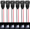 6pcs White LED Indicator Pilot Light AC/DC 12-24V Mounting Hole Size 10mm(Flame Retardant Plastic Shell)