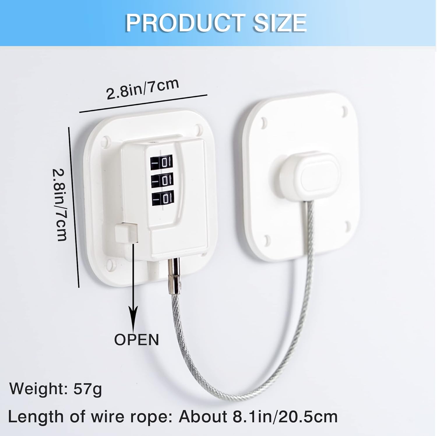 Refrigerator Lock Fridge Locks for Kids Keyless Child Safety Cabinet Locks for Cabinets Closets Drawers Window Electrical Appliances