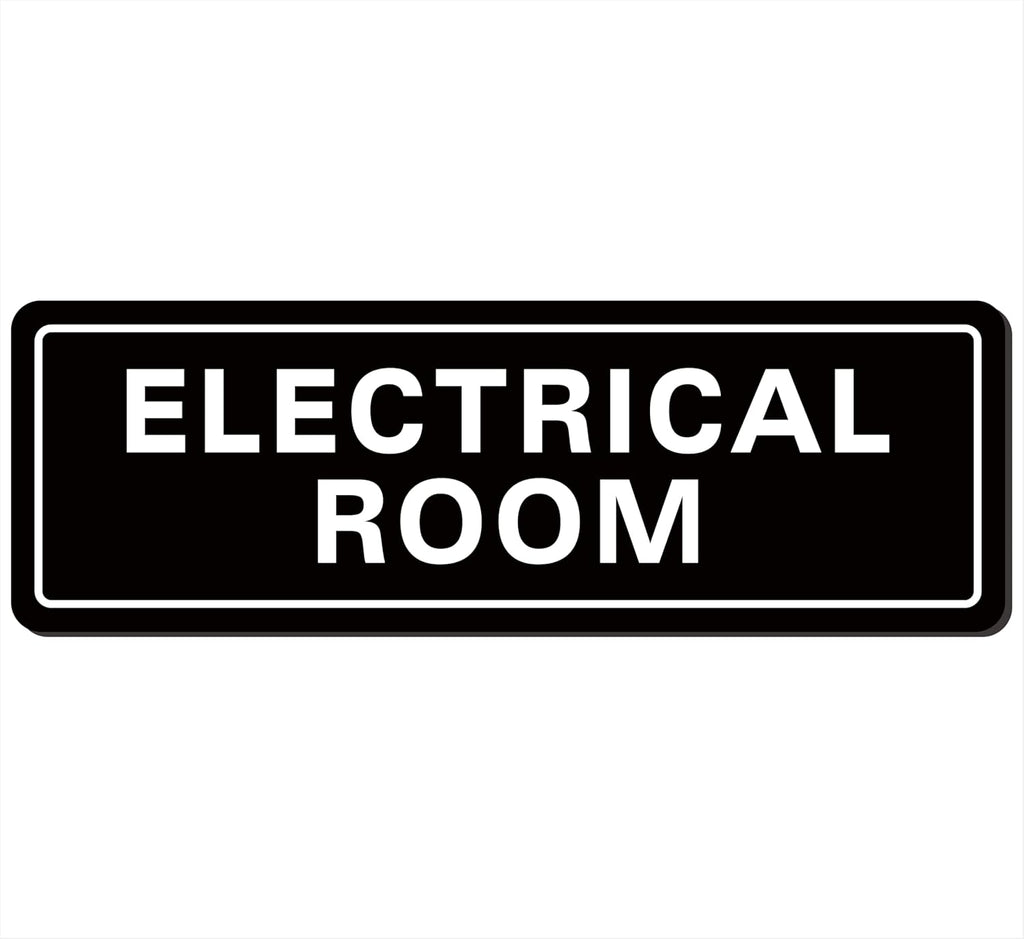 Electrical Room Sign - Premium Durable Acrylic Material, Super Strong Self-adhesive, Quick Installation, Suitable for Your Home and Business (9 × 3 Inches, Black)