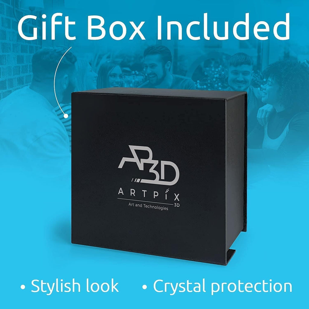 ArtPix 3D Crystal Photo, Christmas Personalized Gifts for Wife, Women, Mom, Her, Him, Men, Mother, Grandma, Great Xmas Customized Gift With Your Own Photo, Custom Glass 3D Laser Etched Picture Wedding