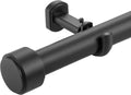 Heavy Duty Curtain Rods,1 1/4" Large Diameter Premium Nonadjustable Curtain Rod,60in/5ft Custom Window Treatment Rods with Durable Aluminum Brackets and End Caps,Black Finish