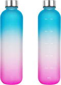 1L（33 oz） daily tracking schedule time hours reminder motivational day goals hydration capacity measured marker tracker plastic wide mouth measurements water bottle