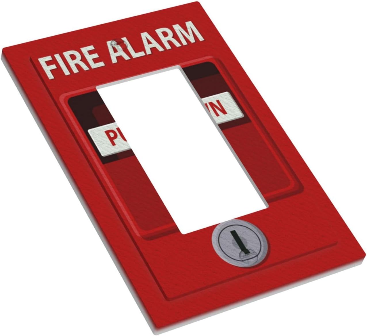 Decorative Outlet Covers Red Fire Alarm Novelty 1 Gang Single Decora GFCI Device Light Switch Covers Plate 1 Rocker Wall Plate Jumbo Switch Cover Plate for Bedroom Bathroom Decor