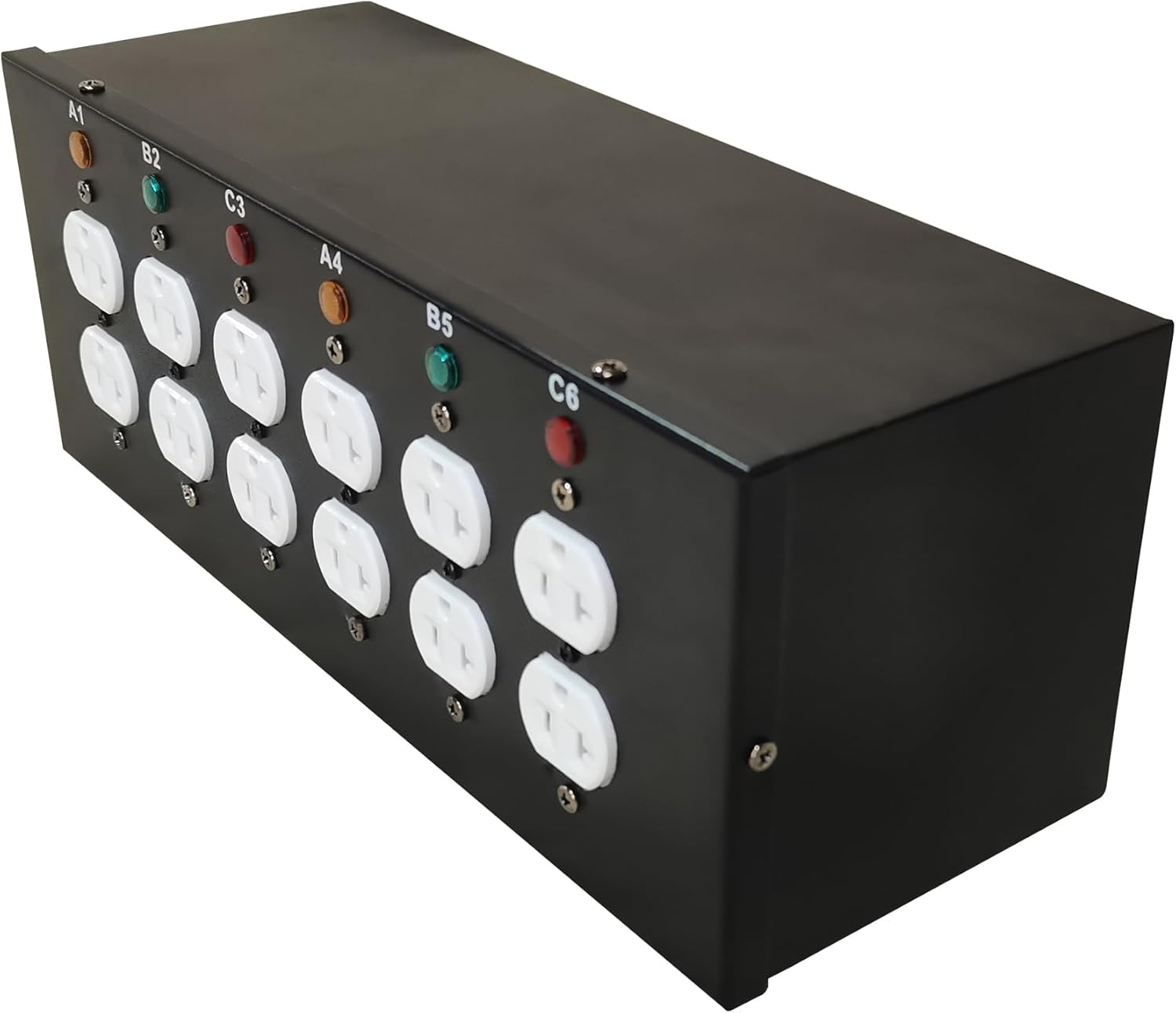 JUNMAN 6 Channel L14-30 to 12 Edison Power Distro Distributor Box for Stage DJ Lighting Party Event Show