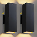 Dusk to Dawn Outdoor Lighting 2 Pack, Modern Outdoor Wall Lights Black Exterior Lighting Fixtures with E26 Base, Waterproof Sconce Outside Lights for House Porch Front Door, Bulbs Included