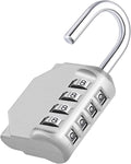 ZHEGE Combination Lock Outdoor, 4 Digit Re-settable Padlock for Gym, School, Fence, Employee Locker (Sliver)
