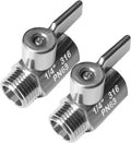 Beduan Mini Ball Valve Stainless Steel(316) 1/4" NPT Male x NPT Female Mini Ball Shutoff Valve(Pack of 2)