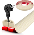 Floor Cord Cover Self Adhesive Cord Hider,10FT Cable Management, Extension Strip Protector for Wires, Prevent Cable Trips for Offices, Gyms, Exhibitions Cavity:0.3"(W) x 0.28"(H) Yellow Wood