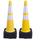 BESEA 8PACK 28” inch Traffic Safety Cones Yellow Road Parking Cones Heavy Duty Construction Cone Structurally Stable for Traffic Control at Public Place