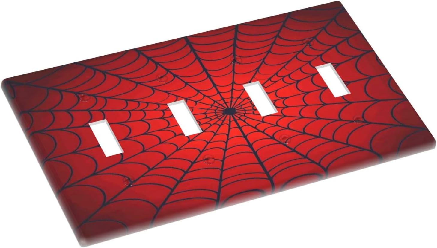 Red Spider Web Black Line Simplicity Light Switch Covers Quad Toggle Electrical Faceplate 4 Gang Wall Plate Decorative Switch Plates For Kids Room Home Decor