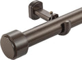 Heavy Duty Curtain Rods,1 1/4" Large Diameter Premium Nonadjustable Curtain Rod,84in/7ft Custom Window Treatment Rods with Durable Aluminum Brackets and End Caps,Dark Bronze Finish
