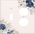 Decorative Outlet Covers Rustic Blue White Flowers Floral Penoy 2 Gang Wall Plate Cover Single Toggle Duplex Combo Two Switch Light Switch Cover Plate Jumbo Face Plate