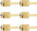 6 Pack Privacy Heavy Door Handle Lever with Stain Brass Finish Modern Design Door Lock for Bedroom or Bathroom, Door Hardware Reversible for Left and Right Handed