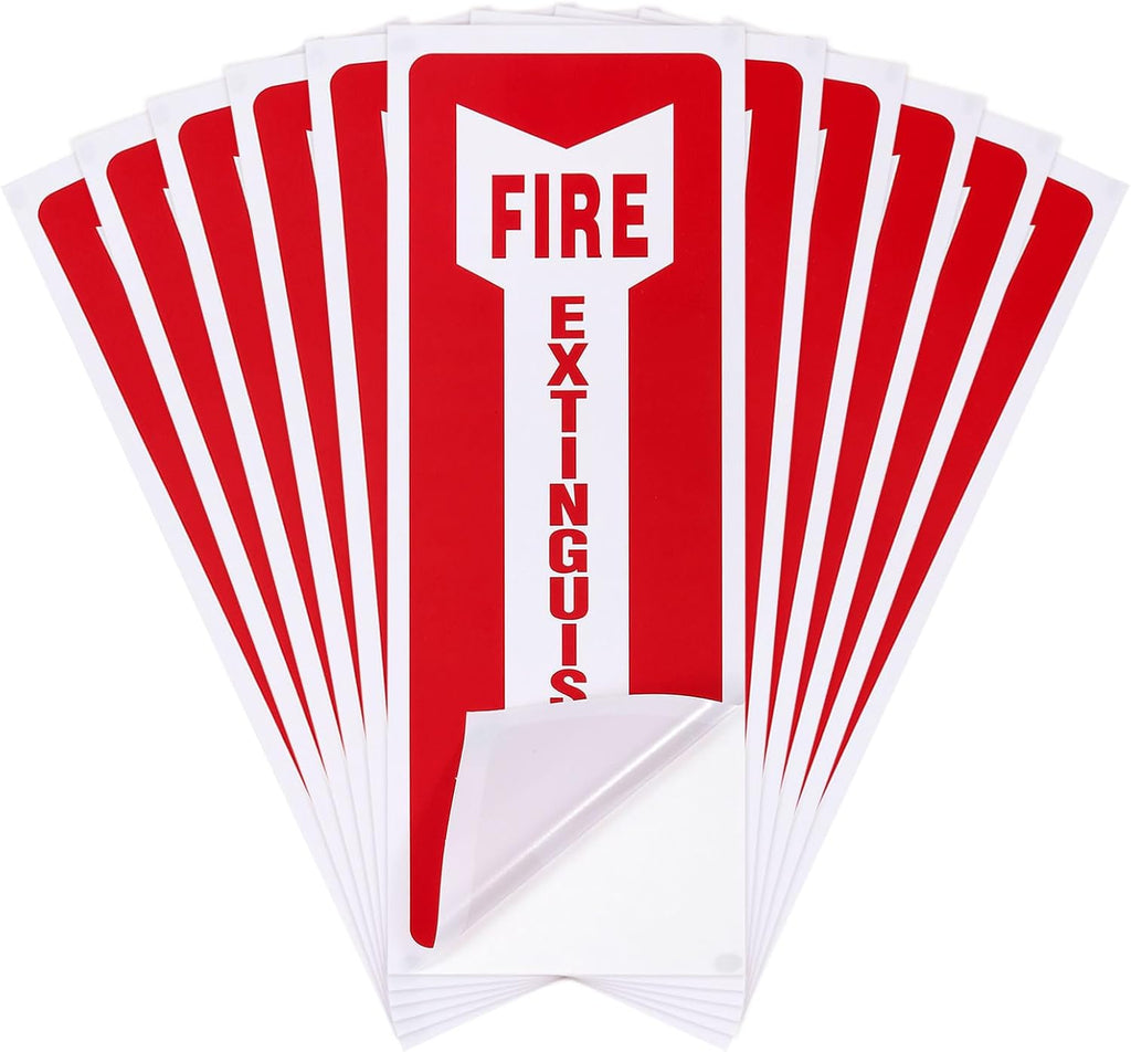 PATIKIL Fire Extinguish Signs, 36 Pack 12" x 4" 31.5 Mil Fire Extinguish Sticker Self Adhesive Vinyl Waterproof Protected Safety Sign with Arrow for Home Kitchen Car Boat