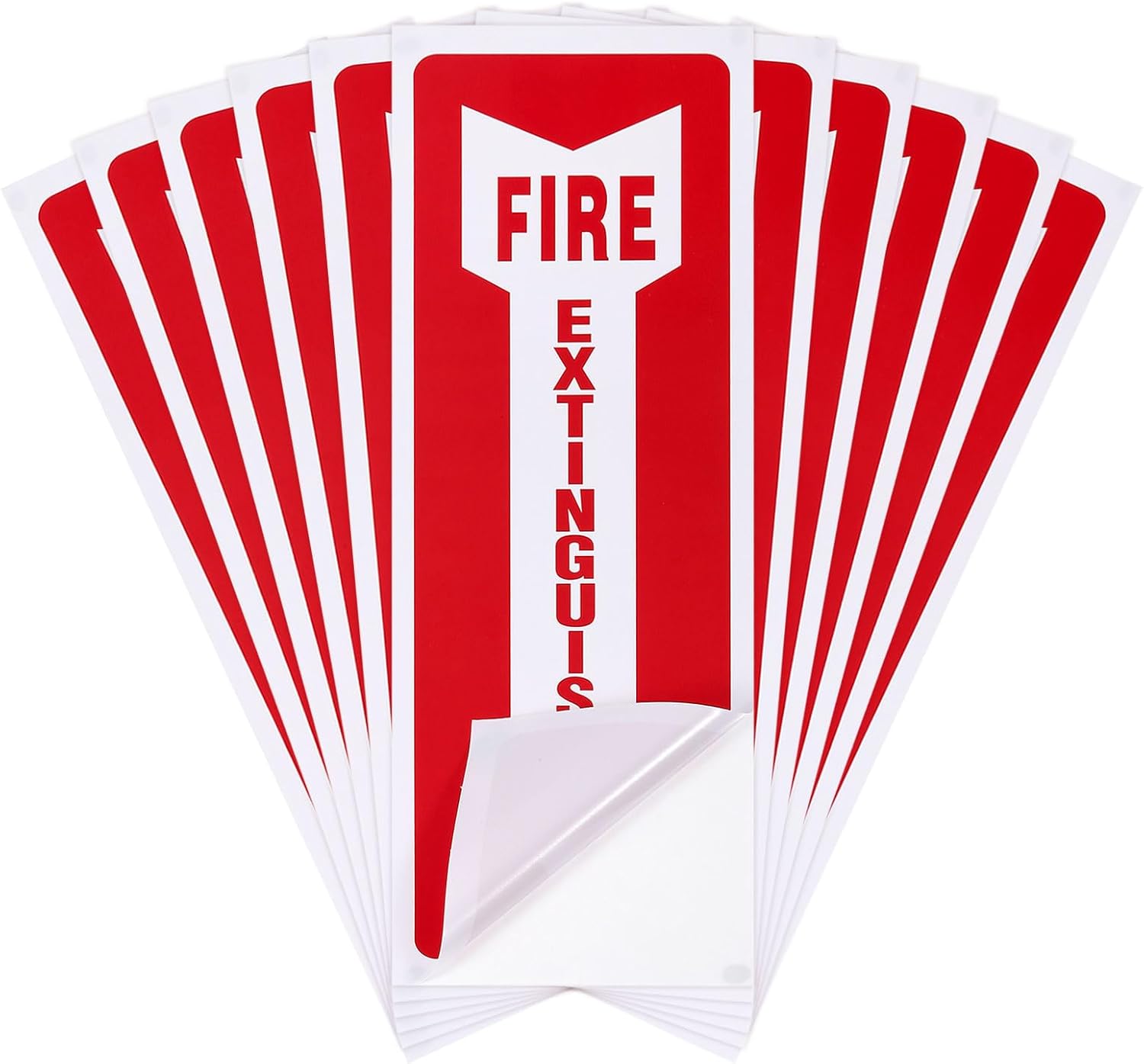 PATIKIL Fire Extinguish Signs, 36 Pack 12" x 4" 31.5 Mil Fire Extinguish Sticker Self Adhesive Vinyl Waterproof Protected Safety Sign with Arrow for Home Kitchen Car Boat