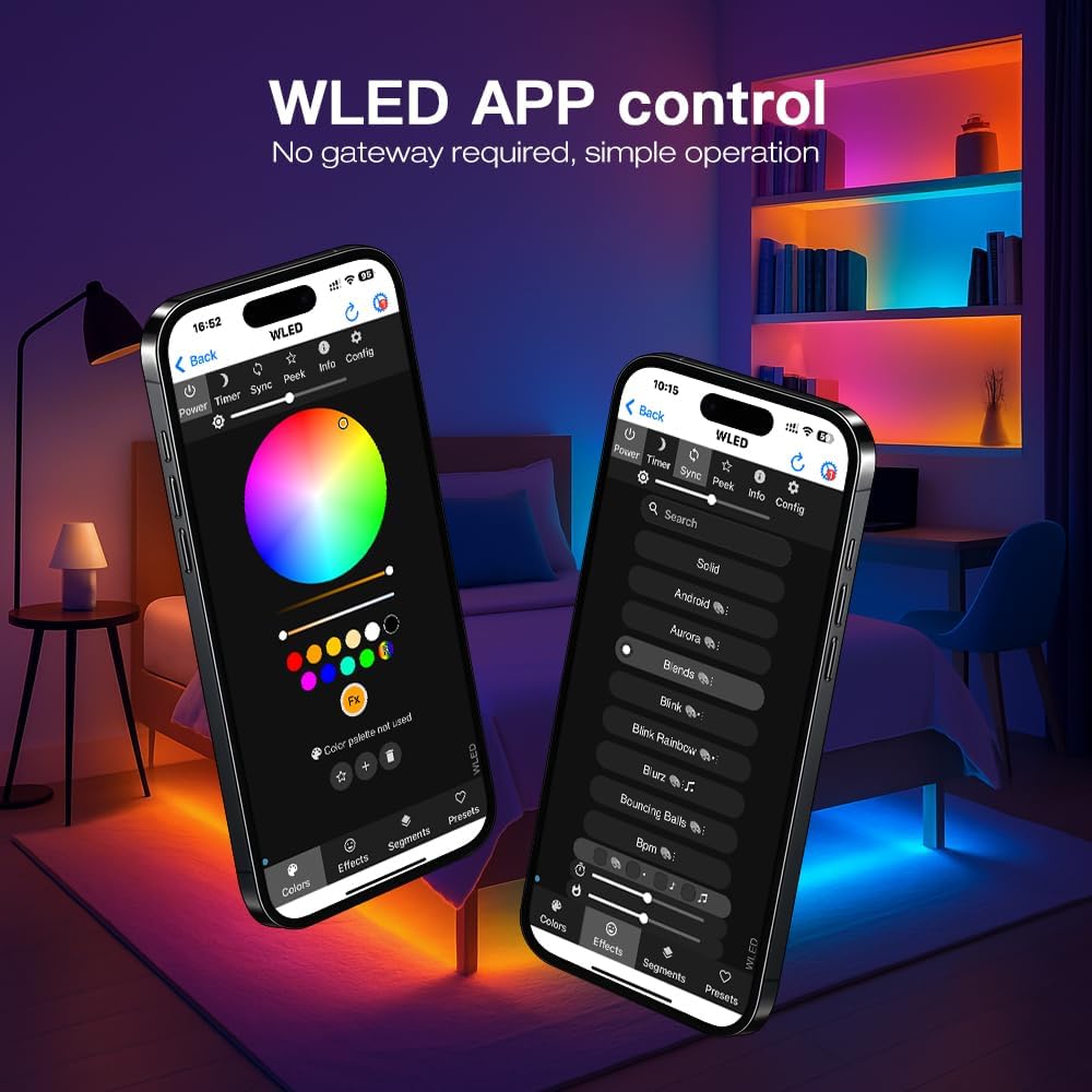 Elite ESP32 WLED LED Strip Controller with Ethernet Music Sound Reactive UART Energy Save Relay 20A Pluggable Fuse DIY Dynamic for WS2811 WS2812 SK6812 WS2815 Digital Addressable RGB IC Strip Light