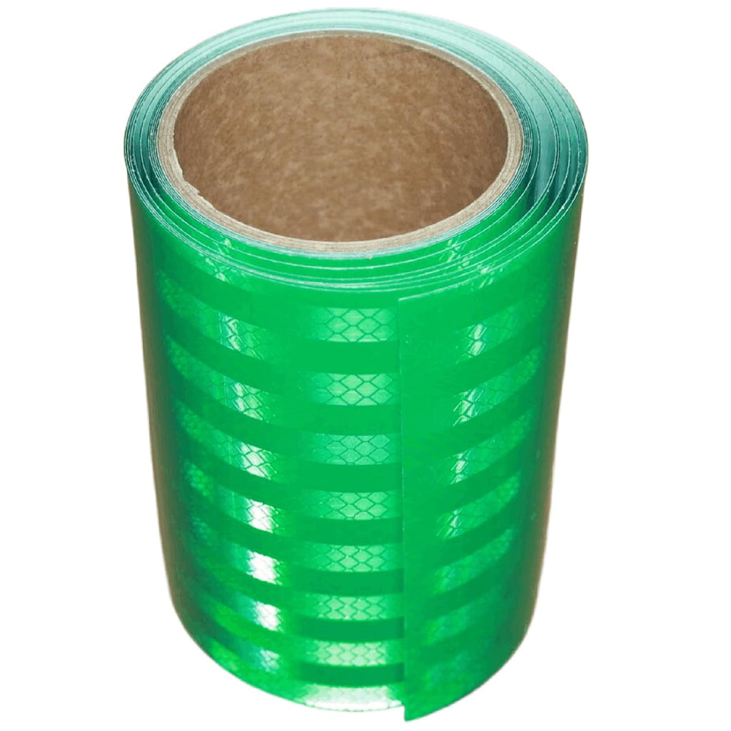 Non Fading Green Reflective Tape Outdoor Waterproof 6 inch, High Visibility Warning Industrial Marking Tape, Safety Stickers (11 feet)