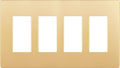 LIDER Matte Finish Decorator Switch Cover, Screwless Wall Plate, Mid-Size 4-Gang 4.88" x 8.58", Unbreakable Polycarbonate Thermoplastic, UL Listed, LSWP-34M-GD, Gold