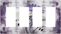 Purple Daisy White Floral Butterfly Flowers 4 Gang Wall Plates Outlet Covers Quad Rocker Light Switch Cover Plate Decorative Switch Plates GFCI Electrical Faceplate for Bathroom Bedroom 4.5 X 8 IN