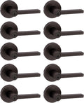 Kwikset Halifax Entry Door Handle with Lock and Key, Secure Keyed Reversible Lever Exterior, for Front Entrance and Bedrooms, Venetian Bronze, 10 Pack, Pick Resistant SmartKey Rekey Security