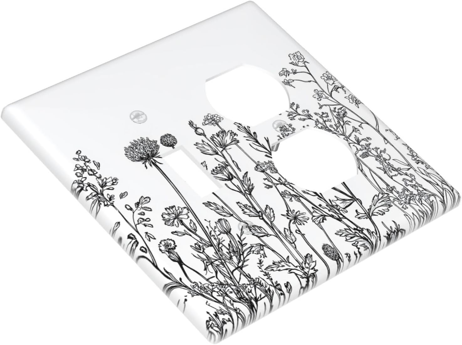 Wallplates Floral Wildflower Rustic Plant Leaves 1 Toggle 1 Duplex Switch Plate Electrical Gfci Faceplate Decorative Light Switch Covers For Farmhouse Cabin Decor