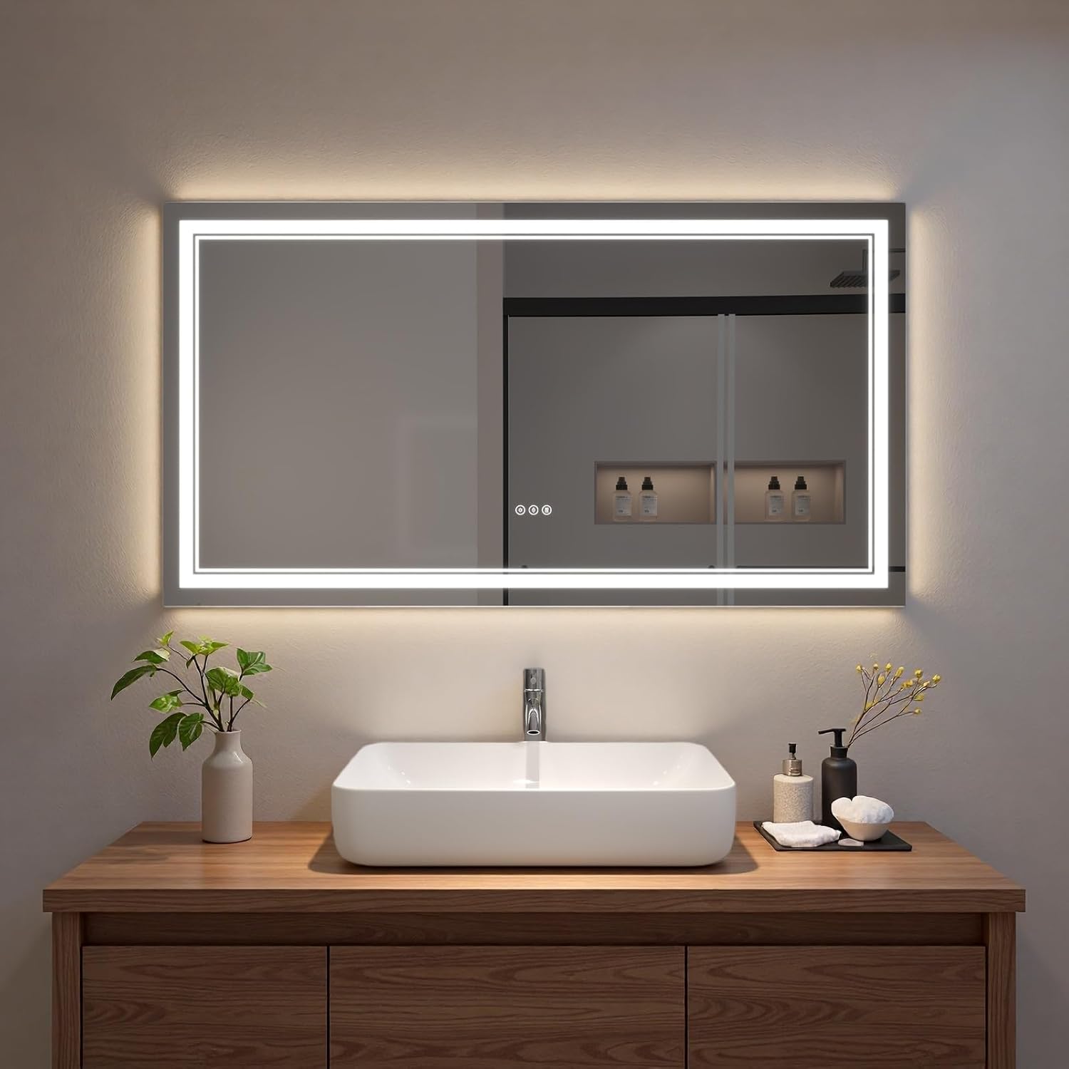 LED Bathroom Mirror with Lights, Wall Mirrors