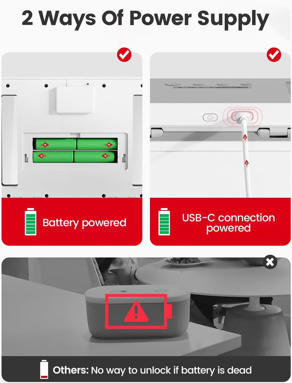 Vaydeer Metal Time Lock Box, Phone Lockbox with Timer, iPad Safe Container, Self-Control Locker with USB-C Charge,Electronic Device Timed Release Jail for Cellphone/Tablet/Medicine/Snack/Alcohol-Large