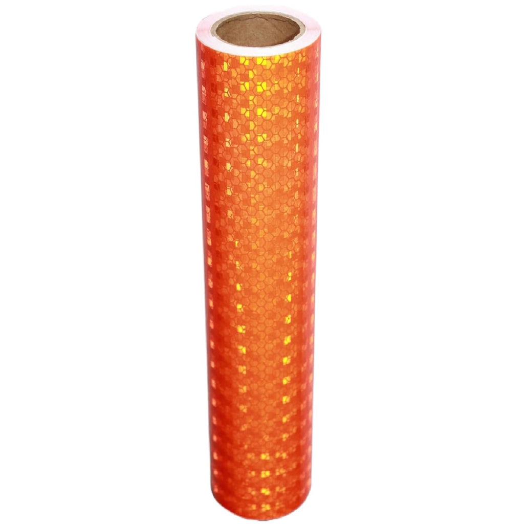 Orange Reflective Tape Outdoor Waterproof 12 inch, High Visibility Warning Industrial Marking Tape, Safety Stickers (11 feet)