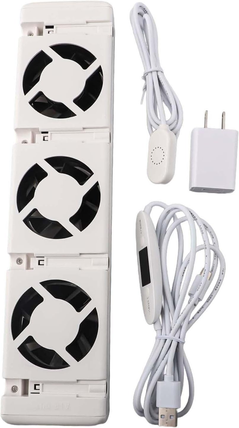 Smart Radiator Fan Heater with 3 Quiet Cooling Fans, Automatic Thermostat Control, Energy-Efficient Warm Air Circulation, Compatible with 50-120cm Radiators, Temperature Display(MXRV-01)