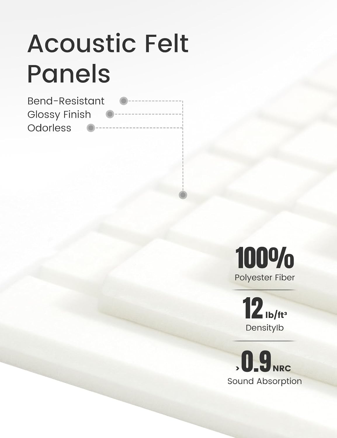 Large Felt Bulletin Board 36" x 24" Cork Board Alternative-6 Pack with 40 Safe Removable Adhesive Tabs, Cork Boards for Walls Cork Board for Home Office Classroom Pin Board (Milky White)