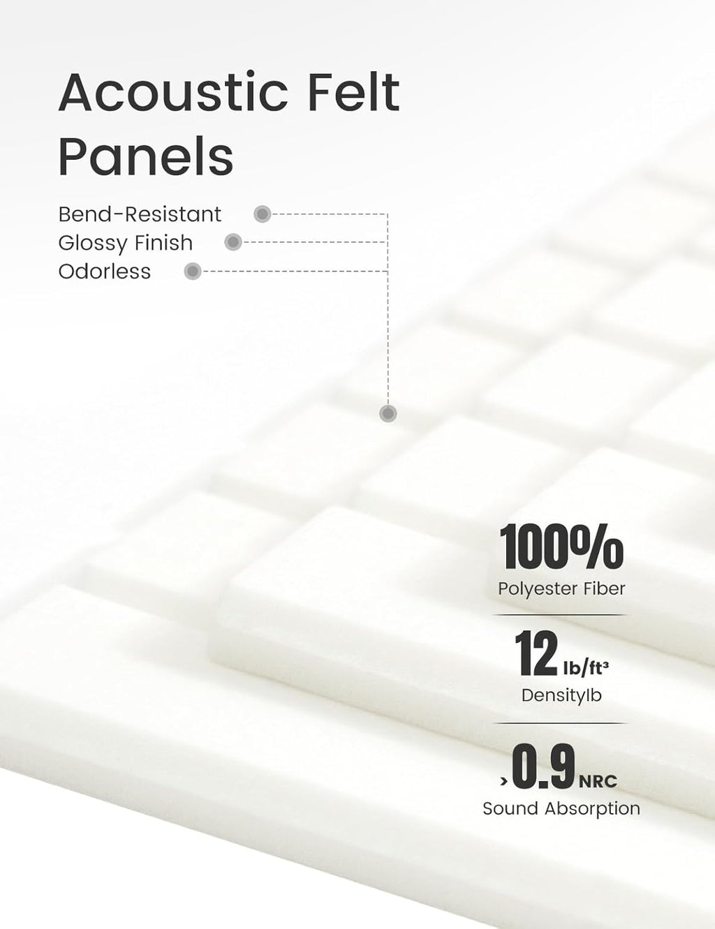 Large Felt Bulletin Board 48" x 36" Cork Board Alternative-12 Pack with 70 Safe Removable Adhesive Tabs, Cork Boards for Walls Cork Board for Home Office Classroom Pin Board (Milky White)