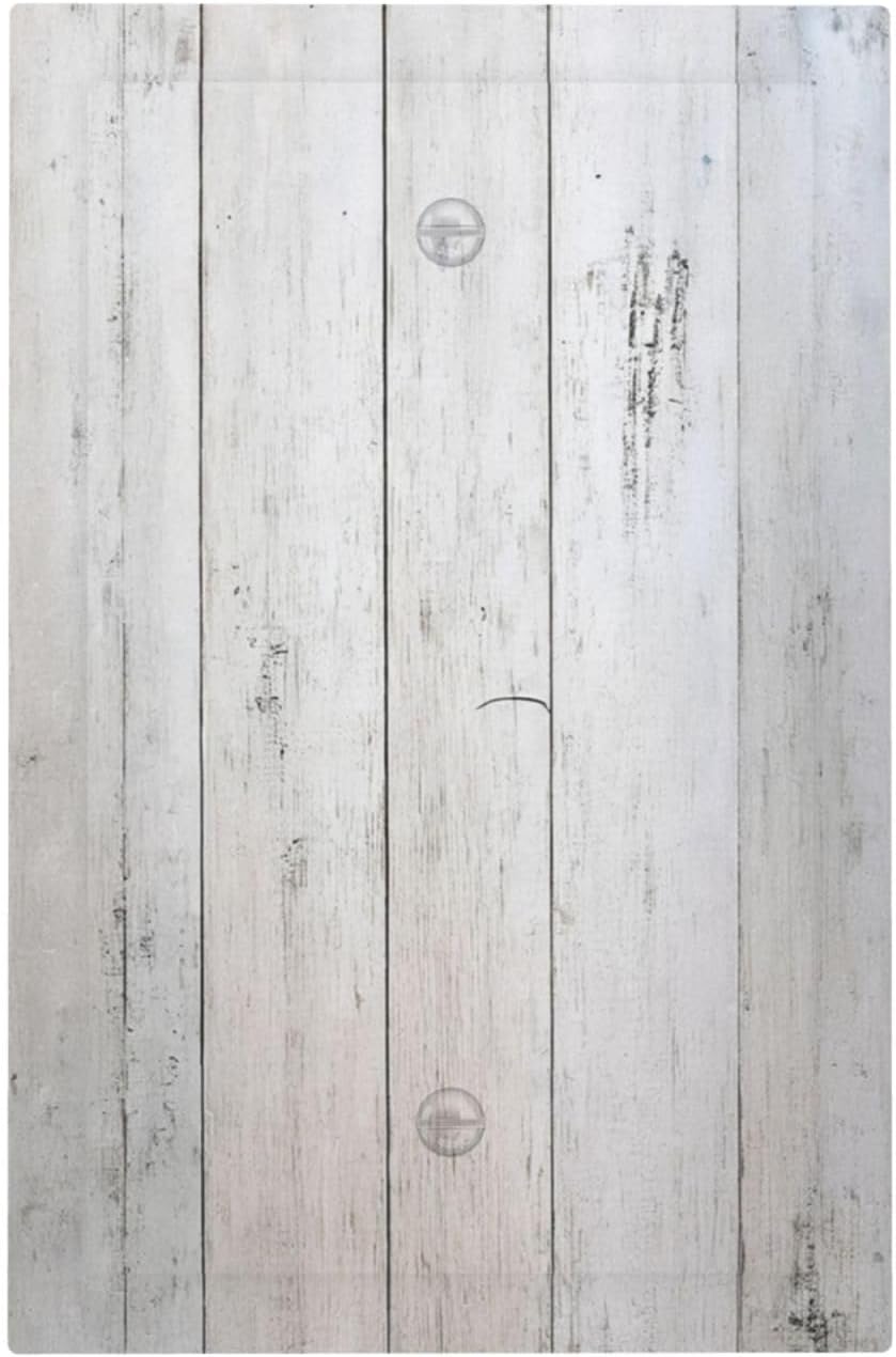 Rustic White Grey Wood Grain Light Switch Cover Plate 1 Gang No Device Blank Decorative Switch Plate Electrical Wall Plates Faceplate for Bedroom Bathroom Decor