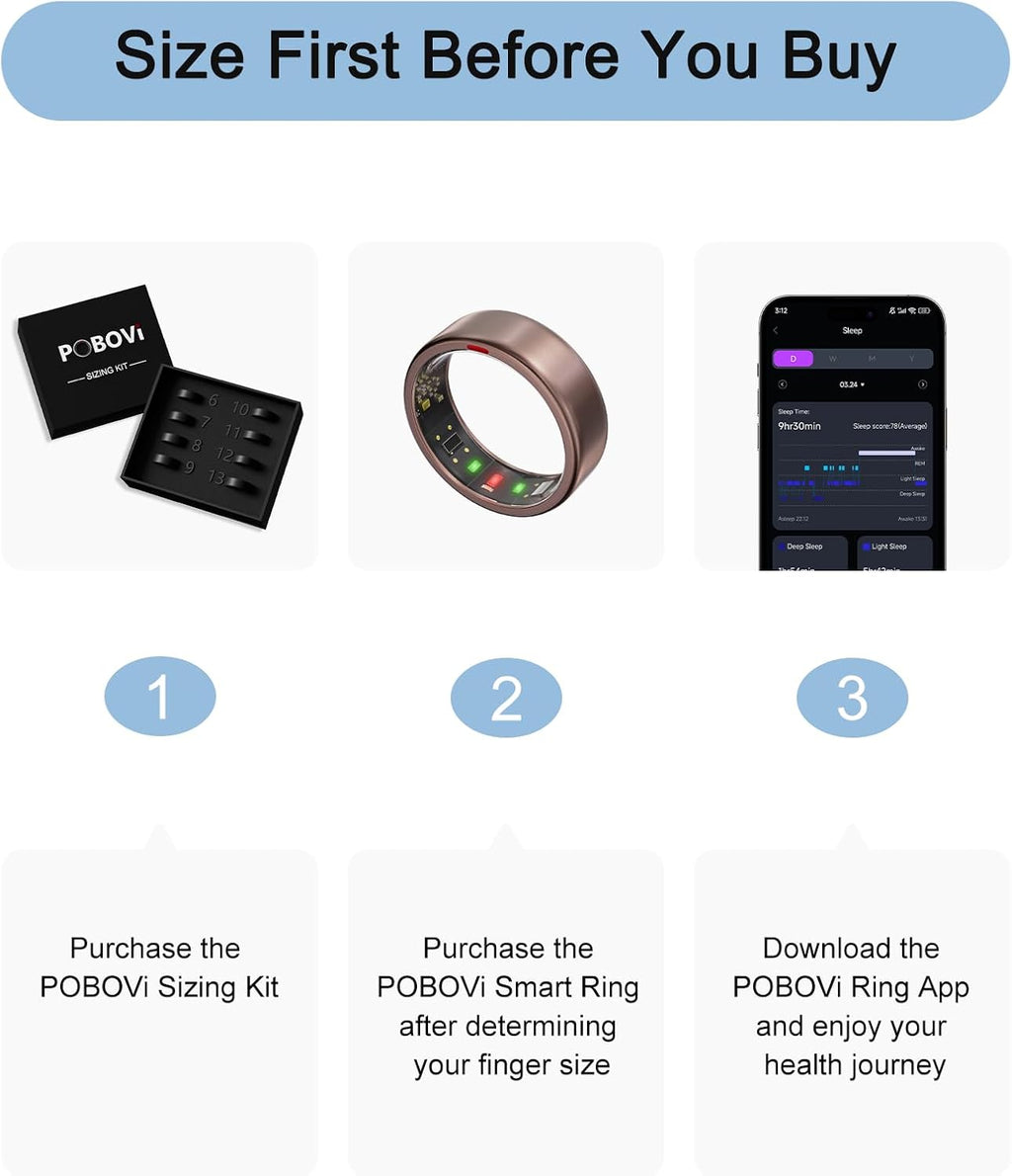 Ring OnePlus - Ultra-Thin Titanium Smart Ring - 7 Days Battery Life - Fitness/SPO₂/Stress/HR/Sleep Skin Temperature Tracker - No App Fee - iOS&Android Compatible (Rose Gold, 9)