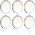 VST Under Cabinet Mini Panel Lighting 3.94inch 12V 2.5W(Total 15W) with Wireless Dimmer Switch, Surface Mount Puck Light for Kitchen Van Truck Car Galley Downlight 6Pack(Round 2700K-6500K)