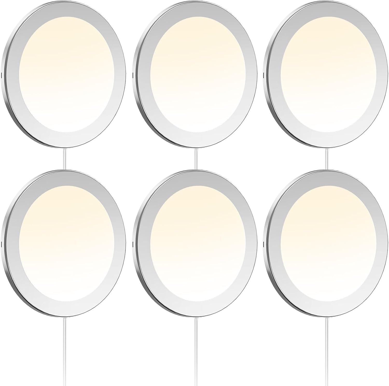 VST Under Cabinet Mini Panel Lighting 3.94inch 12V 2.5W(Total 15W) with Wireless Dimmer Switch, Surface Mount Puck Light for Kitchen Van Truck Car Galley Downlight 6Pack(Round 2700K-6500K)
