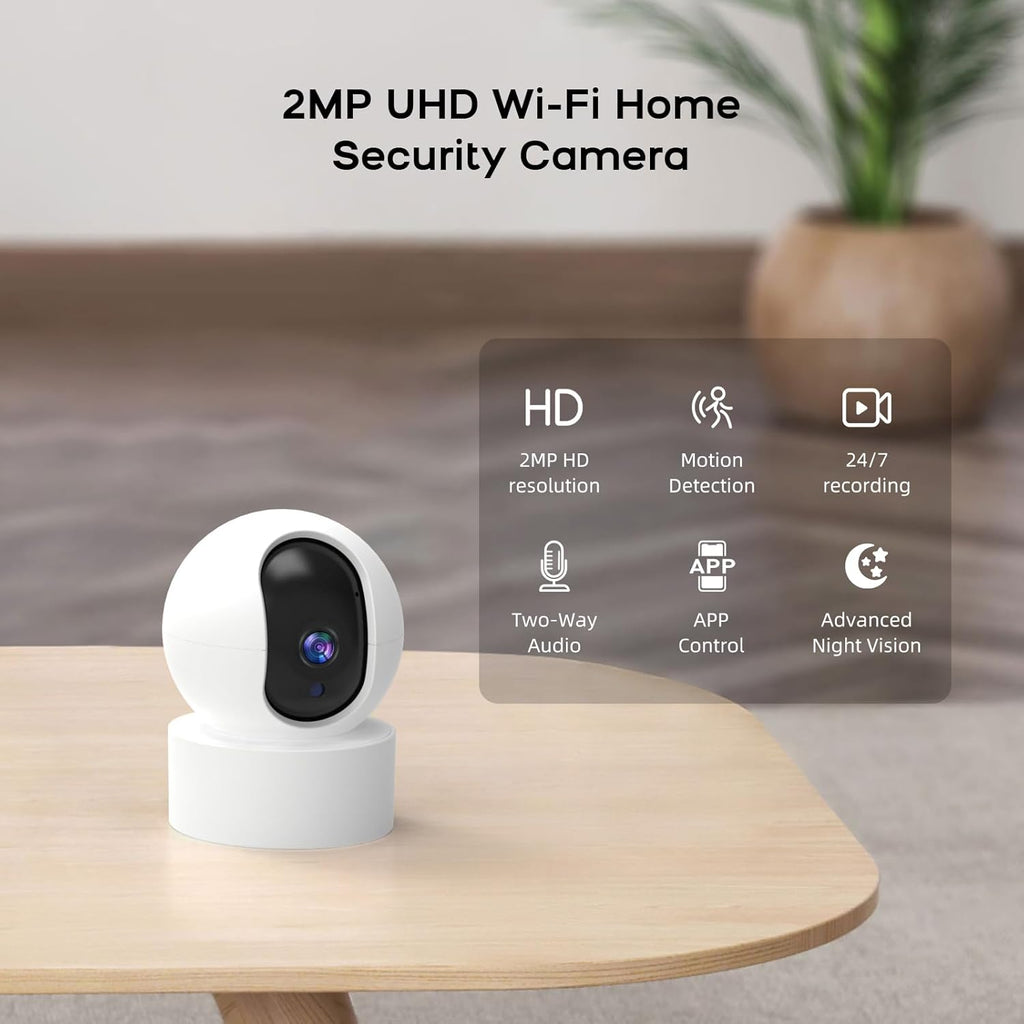 LWOHSI Wireless Home Alarm Camera System,Smart Home Security Systems with T53 HD Camera,Phone APP Alert,Door/Window Sensors,SOS Button,Compatible with Alexa for Home,Apartment,No Contract Fee