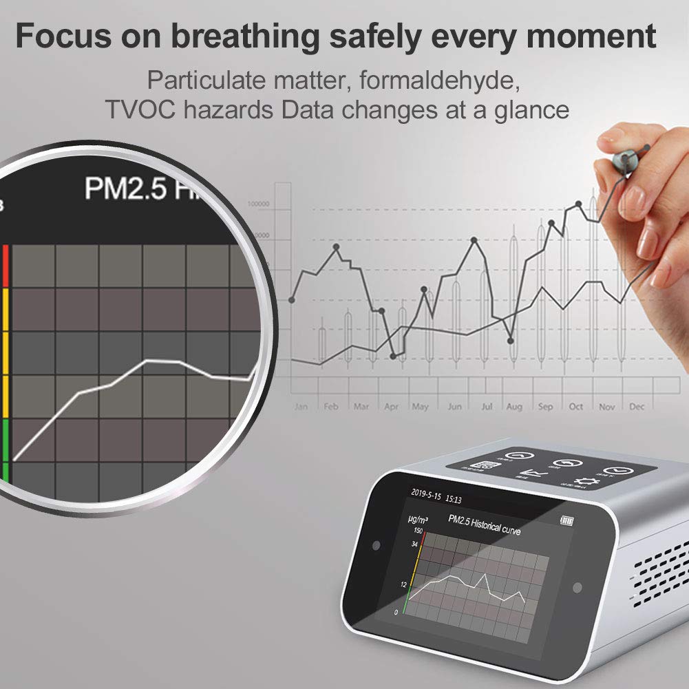 A16 Air Quality Monitor Indoor PM2.5 PM10 TVOC HCHO Tester PM1.0 Dust Meter VOC Test Formaldehyde Detector AQI Home