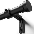 Yafex Curtain Rod 32-144 Inch, Heavy Duty 1 Inch Adjustable Curtain Rods for Windows, Black Extra Long Window Treatment Rods, Modern Design, Easy Installation