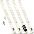 WILLED 3000K Closet Lights Motion Sensored, Battery Display, 60 LED Touch Light Bar, Motion Sensor Light Indoor, Under Cabinet Lights Rechargeable, Stick on Light for Closet, Kitchen, Hallway, 4 Pack