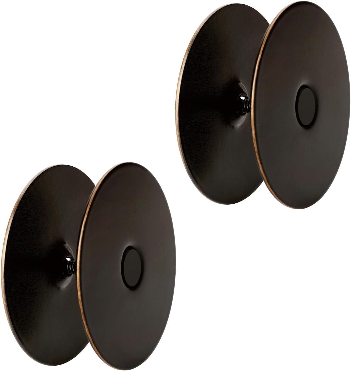 Door Hole Cover Plate, 2-5/8" Diameter Solid Steel, Hole Filler Plate (2, Matte Black)