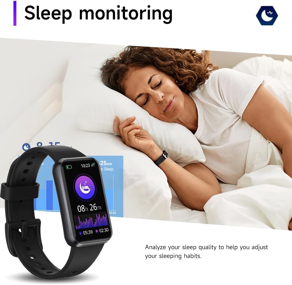 Fitness Trackers,Smart Band 24/7 Health Monitoring,Blood Oxygen Heart Rate Sleep Monitor,Calorie Pedometer Steps Counter Activity watchs/Notifications for iOS/Android