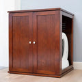 THE REFINED FELINE Refined Self-Cleaning Litter Box Cabinet, Wooden Cat Litter Box Enclosure for Automatic Litter Boxes, Mahogany, Cottage.