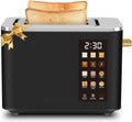 SEEDEEM Toaster 2 Slice, Touch Control Screen, Smart Stainless Toaster, 6 Shade Setting, 6 Bread Selection, Countdown, Removable Crumb Tray, 900W, Matte Black
