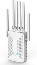 WiFi Extender Signal Booster for Home with 6 Antennas, Stable & Powerful up to 9995 Sq.ft for 60+ Devices, Internet Booster, WiFi Repeater & Wireless Access Point, Easy Setup