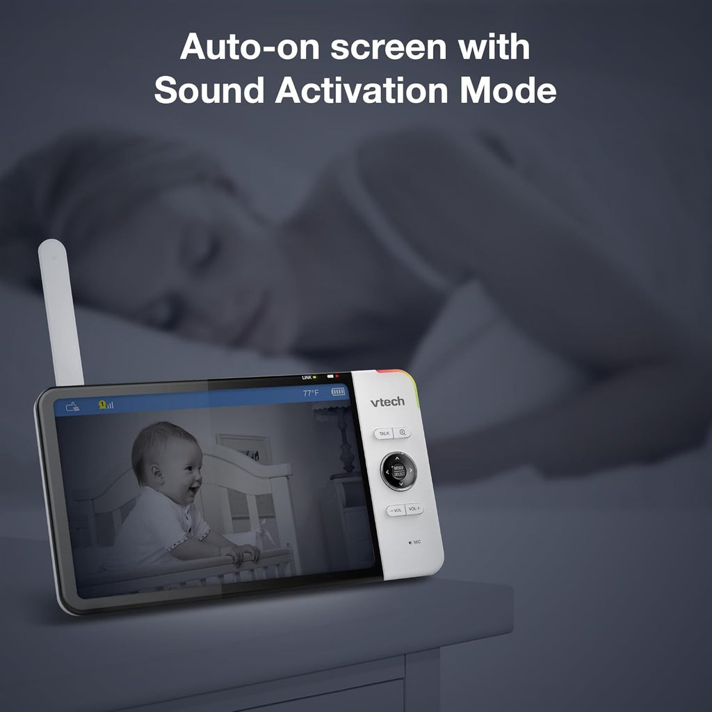 VTech VM919HD (Upgraded) Video Monitor with 7'' 720p Screen,360 Panoramic Viewing, 110 Wide-Angle View,Night Vision, Up to 1000ft Range, Secured Transmission No WiFi