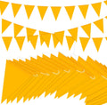 Preboun 135 Pcs 295 ft Pennant Banners Flags Reflective Yellow Safety String PVC Perimeter Marking Flags Caution Barricade Windproof Waterproof Rooftop Flagging for Marker Construction