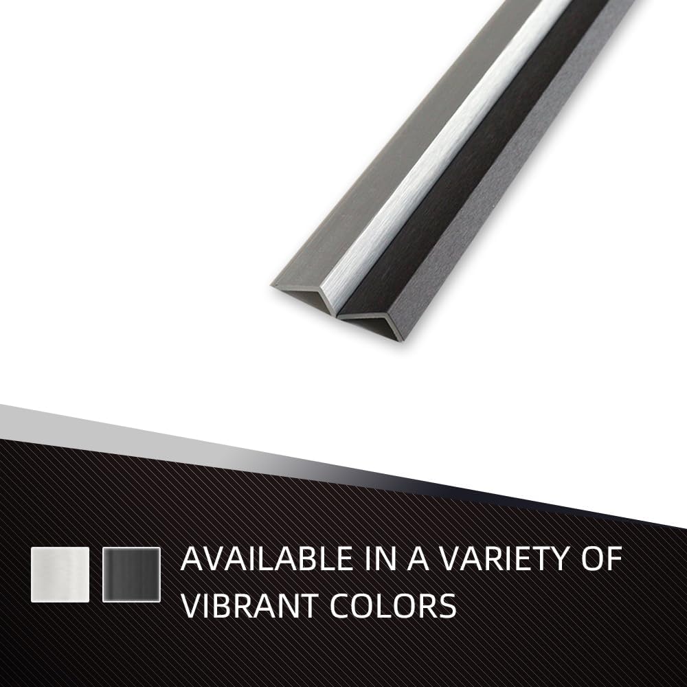 OUZUGIE 8-Pack 57 Inches, WPC Slat Wall Panel Trim,Corner Guard for Low Grille (Metallic Dark Gray)