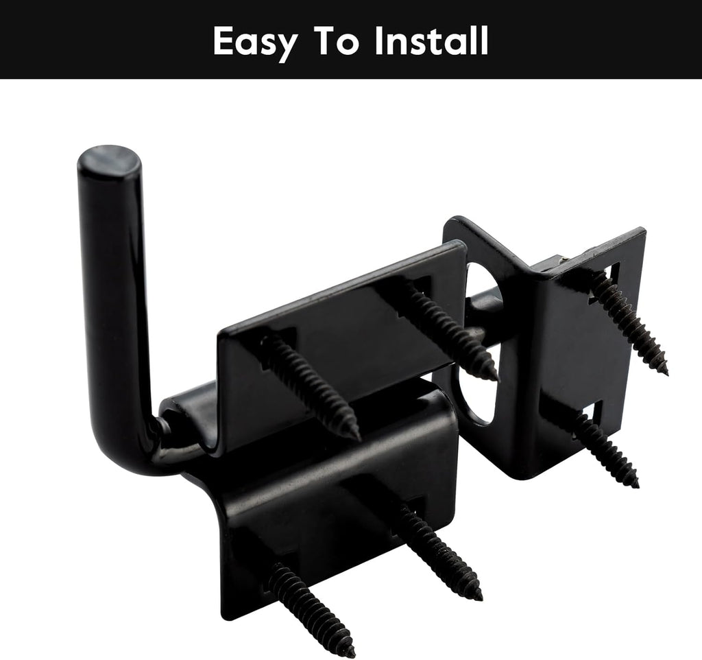 HOME MASTER HARDWARE Heavy Duty Slide Bolt Gate Latch, Sliding Bolt Door Latch Gate Lock Hardware with Padlock Hole, 2 in 1 Barrel Bolt Latch for Wooden Fence/Shed Door/Yard Door/Barn Door, Black